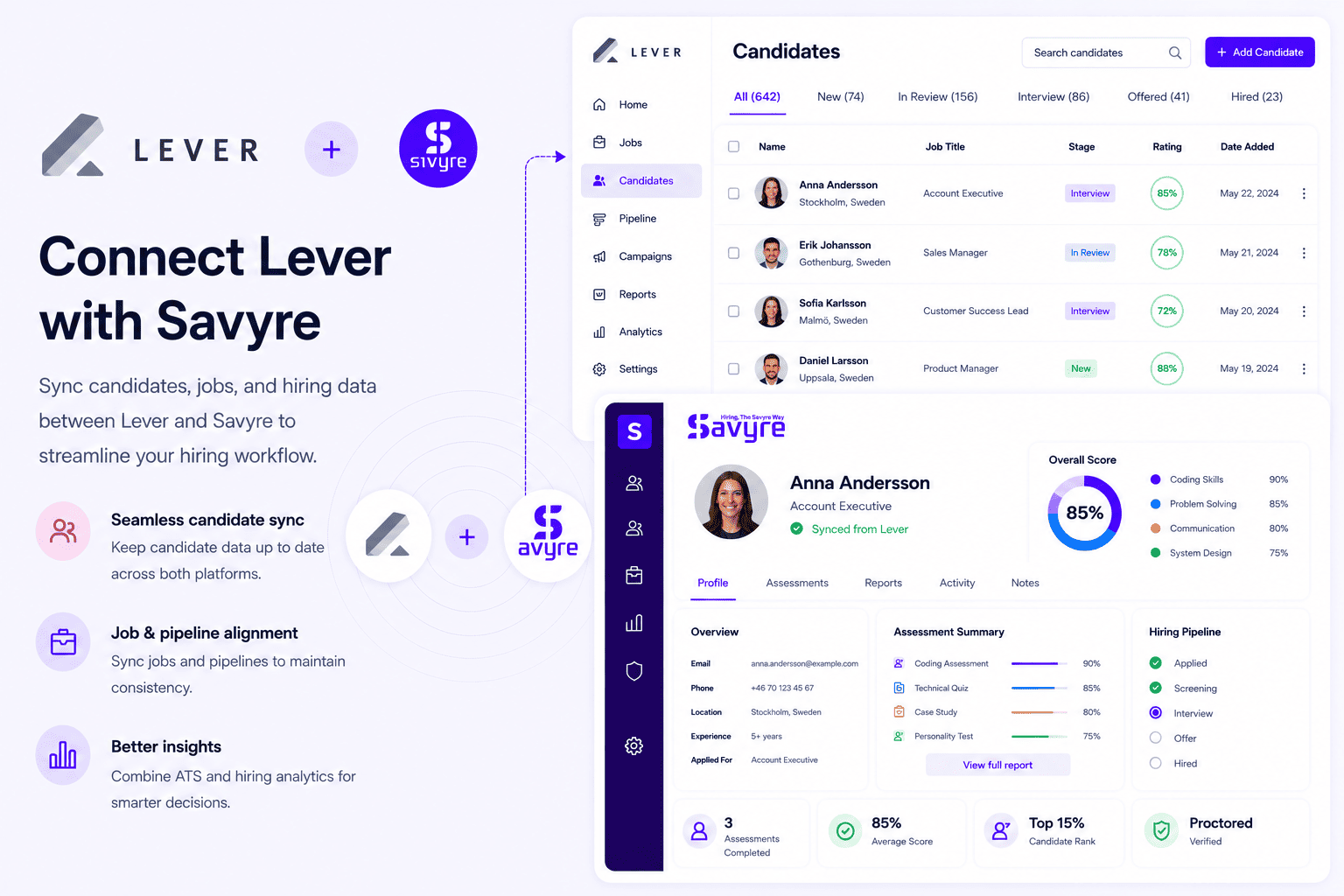 Lever ATS Integration for Talent CRM + Skills Proof