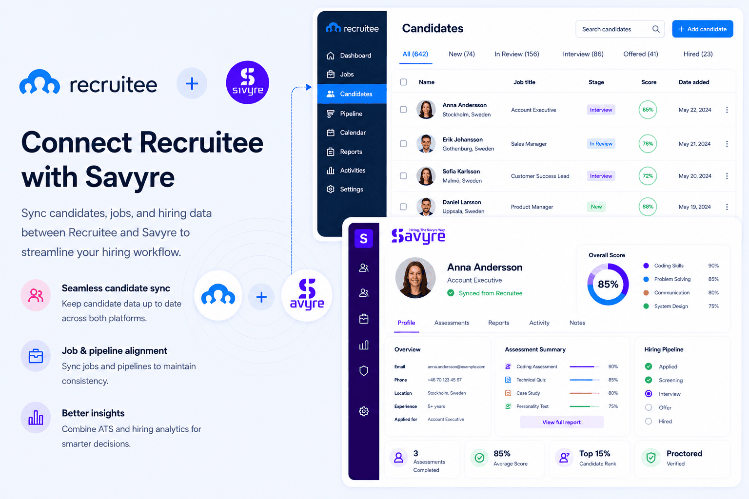 Recruitee ATS Integration for Collaborative Skills Hiring