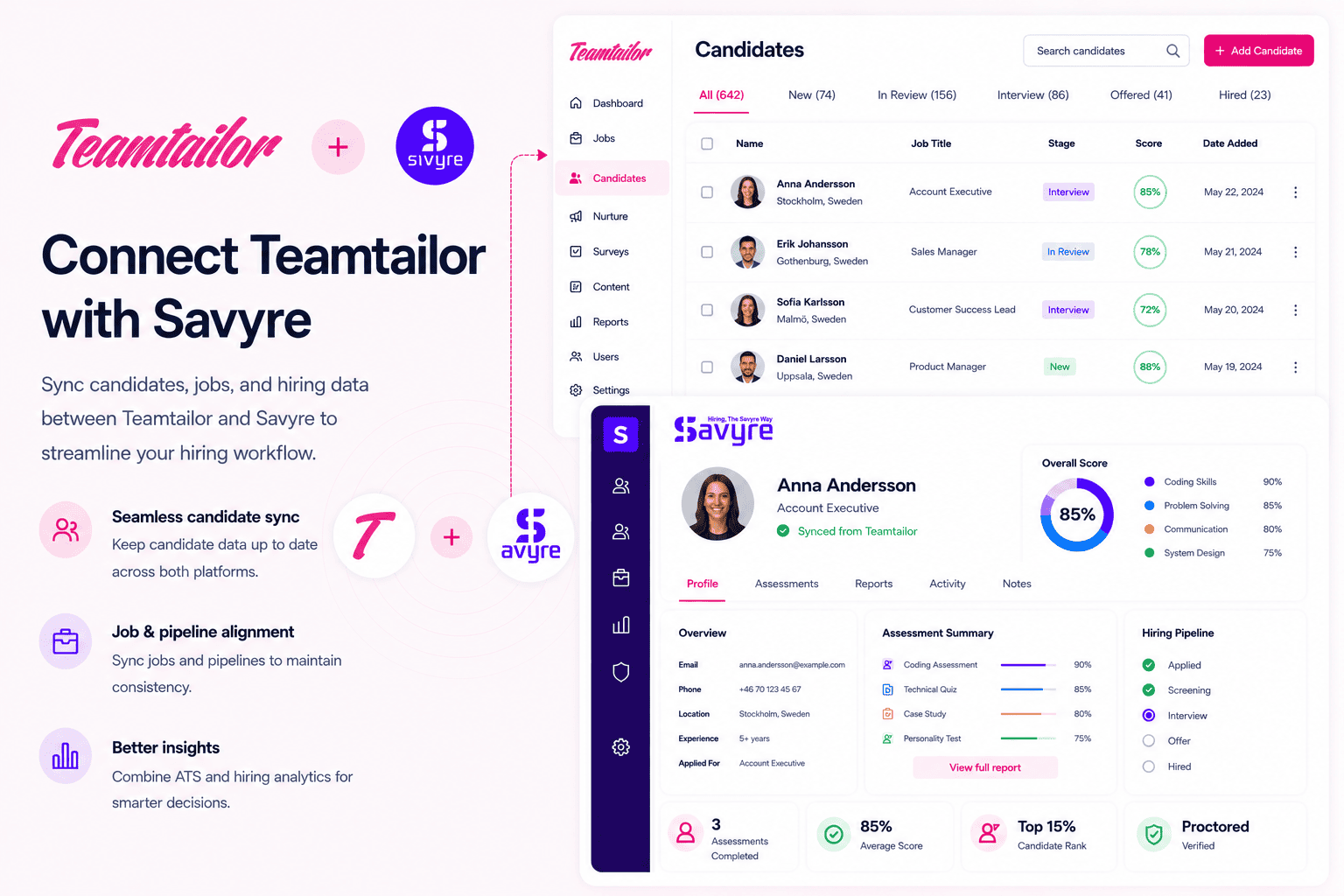 Teamtailor ATS Integration for Candidate Experience + Skills