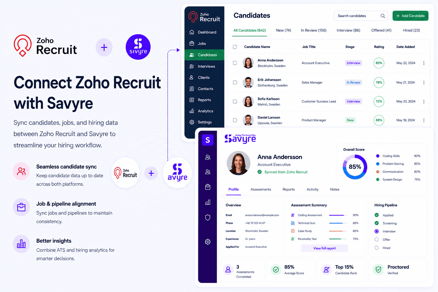Zoho Recruit Integration for Skills-Based Hiring